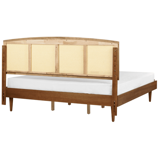 Cama com LED Rattan VARZY 180 x 200 cm Castanho