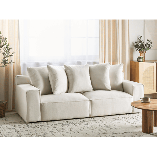 Beliani Sofá de 3 lugares Chenille VISKAN Beliani Sofá de 3 lugares Chenille VISKAN