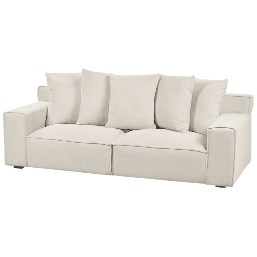 Beliani Sofá de 3 lugares Chenille VISKAN Beliani Sofá de 3 lugares Chenille VISKAN