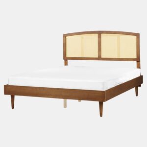 Cama Rattan VARZY 160 x 200 cm Castanho