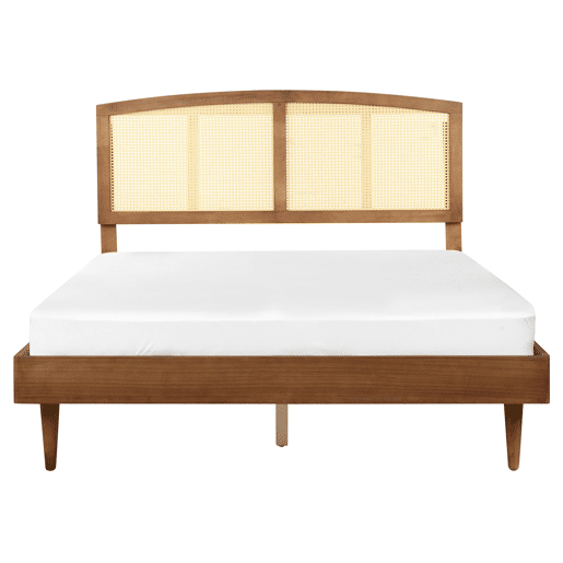 Cama Rattan VARZY 160 x 200 cm Castanho