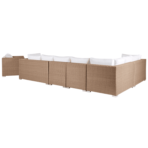 Conjunto de jardim com mesa 8 lugares XXL à direita Cor de areia