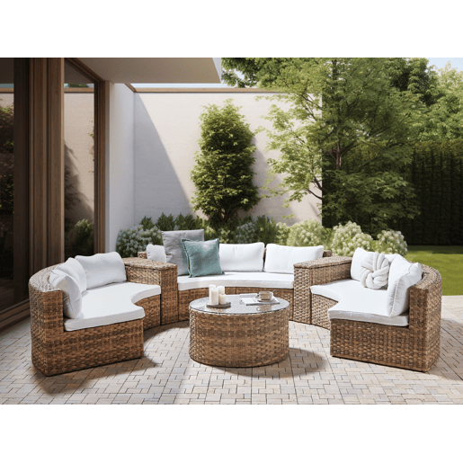 Conjunto de jardim com mesa 9 lugares SEVERO Castanho dourado