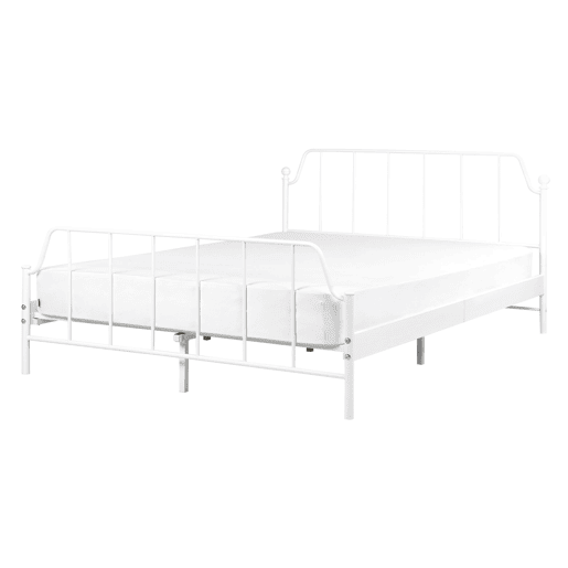 Cama Metal MAURESSAC 140 x 200 cm Branco