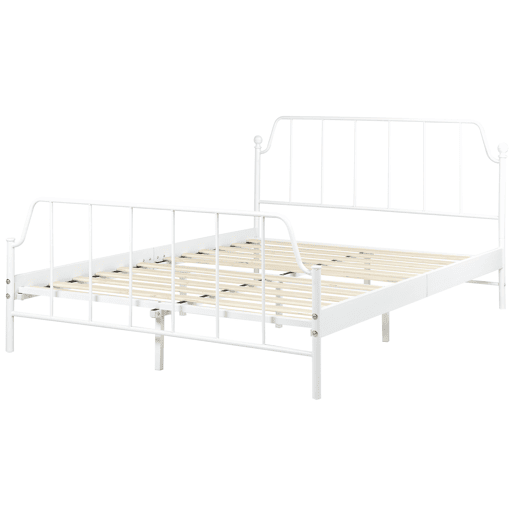 Cama Metal MAURESSAC 140 x 200 cm Branco