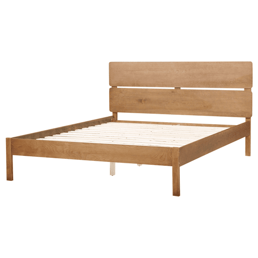 Cama com LED Madeira BOISSET 160 x 200 cm Castanho escuro
