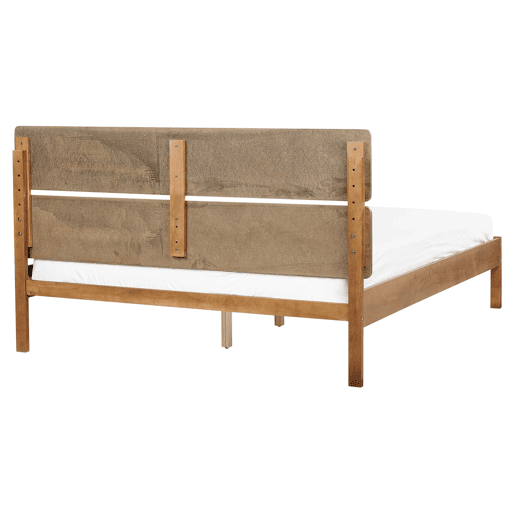 Cama com LED Madeira BOISSET 160 x 200 cm Castanho escuro