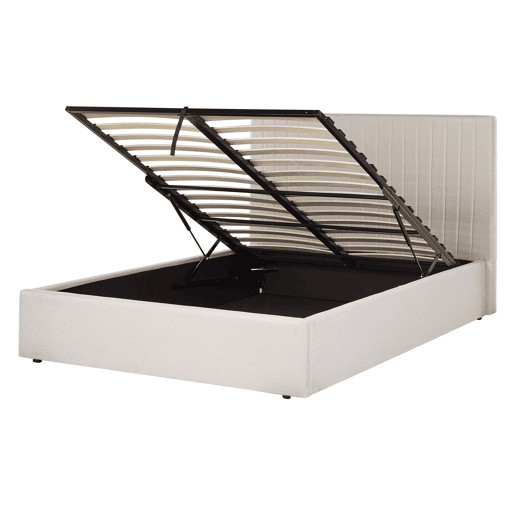 Cama baú Tecido VION 140 x 200 cm Creme Cama baú Tecido VION 140 x 200 cm Creme