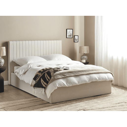 Cama baú Tecido VION 140 x 200 cm Creme Cama baú Tecido VION 140 x 200 cm Creme