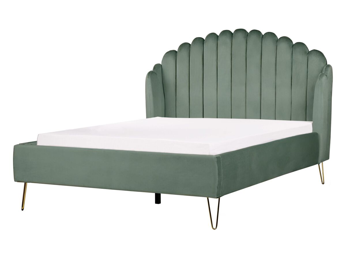 Beliani Cama Terciopelo AMBILLOU 157x214 Verde