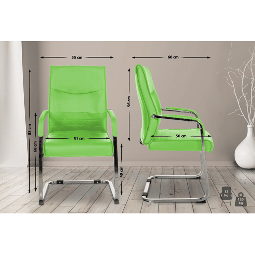 Silla de Comedor Hobart Simil cuero Verde 60X55X105 cm Silla de Comedor Hobart Simil cuero Verde 60X55X105 cm