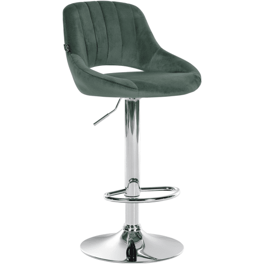 Taburete de bar Milet de terciopelo Verde 48X47X85 cm