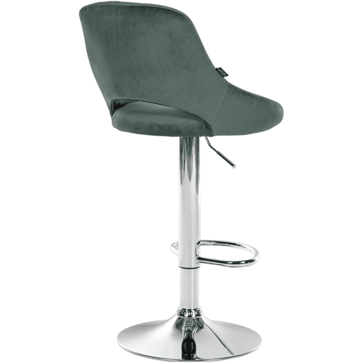 Taburete de bar Milet de terciopelo Verde 48X47X85 cm