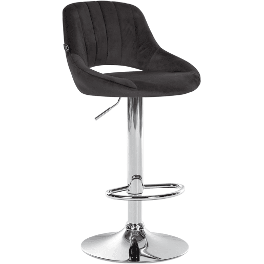 Taburete de bar Milet de terciopelo Negro 48X47X85 cm