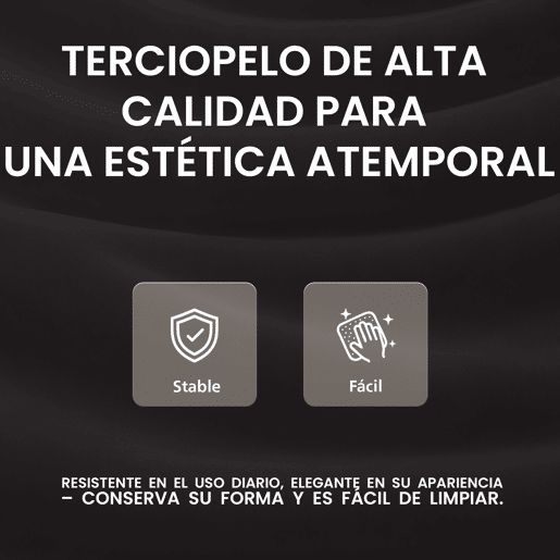 Taburete de bar Milet de terciopelo Negro 48X47X85 cm