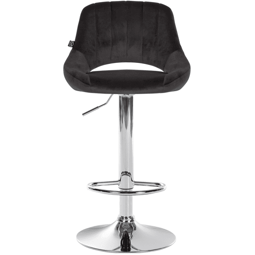 Taburete de bar Milet de terciopelo Negro 48X47X85 cm