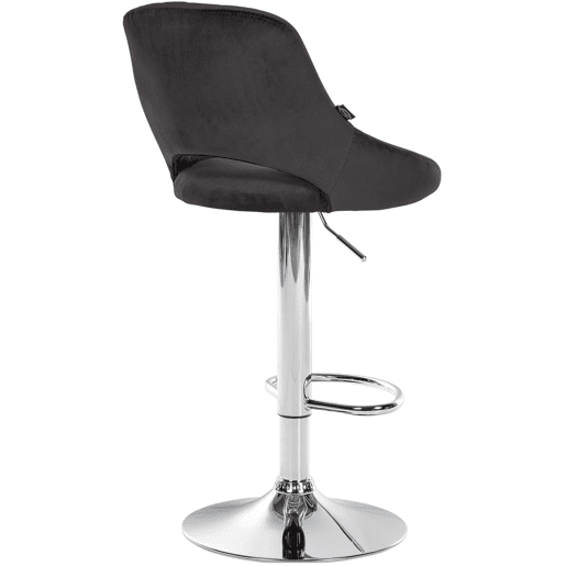 Taburete de bar Milet de terciopelo Negro 48X47X85 cm
