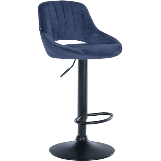 Taburete de bar Milet de terciopelo Azul 48X47X85 cm