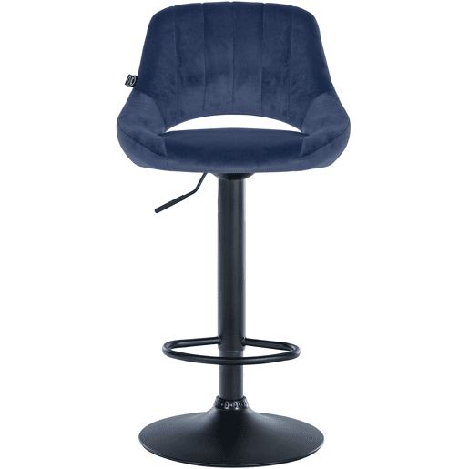 Taburete de bar Milet de terciopelo Azul 48X47X85 cm