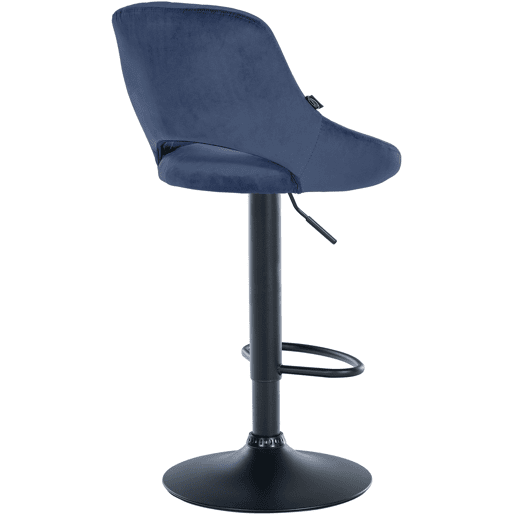 Taburete de bar Milet de terciopelo Azul 48X47X85 cm