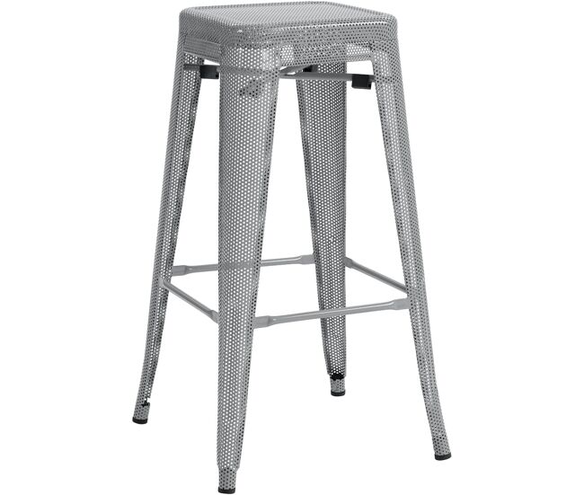 Taburete de bar fletcher metal plateado 43x43x77 cm