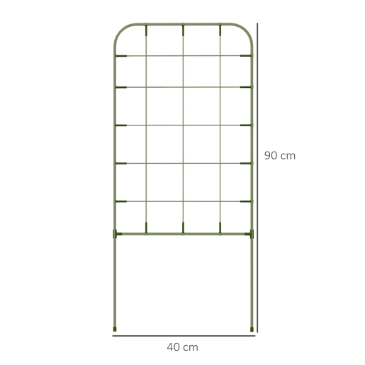 Outsunny Conjunto de 4 Treliças de Jardim Suportes para Plantas Trepadeiras com Estrutura de Aço para Frutas Vegetais Flores 40x90 cm Verde