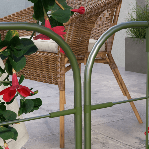Outsunny Conjunto de 4 Treliças de Jardim Suportes para Plantas Trepadeiras com Estrutura de Aço para Frutas Vegetais Flores 40x90 cm Verde