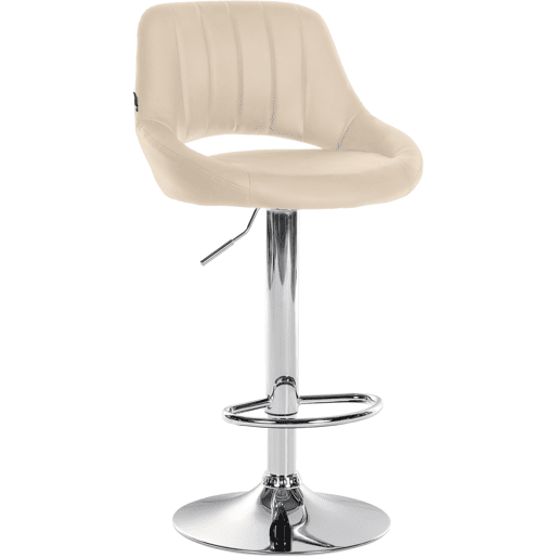 Taburete de bar Milet en polipiel Simil cuero Crema 48X47X85 cm