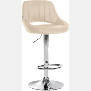 Taburete de bar Milet en polipiel Simil cuero Crema 48X47X85 cm