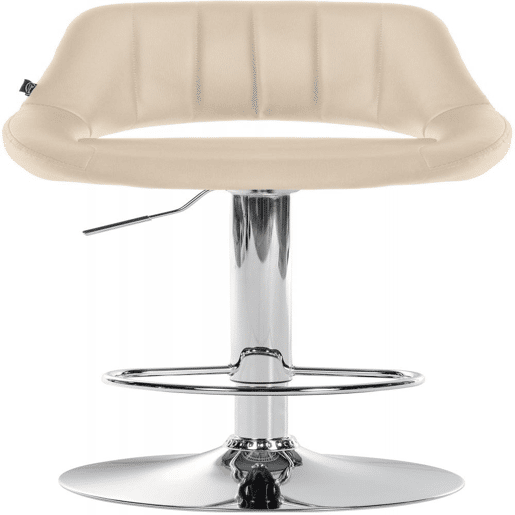Taburete de bar Milet en polipiel Simil cuero Crema 48X47X85 cm