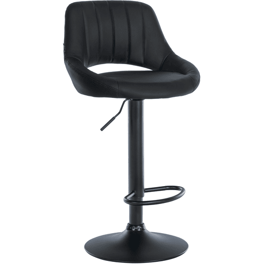 Taburete de bar Milet en polipiel Simil cuero Negro 48X47X85 cm