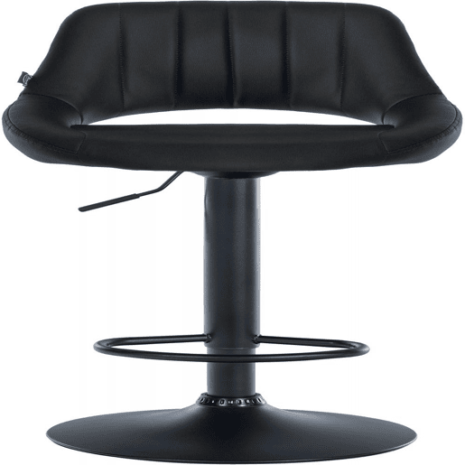 Taburete de bar Milet en polipiel Simil cuero Negro 48X47X85 cm