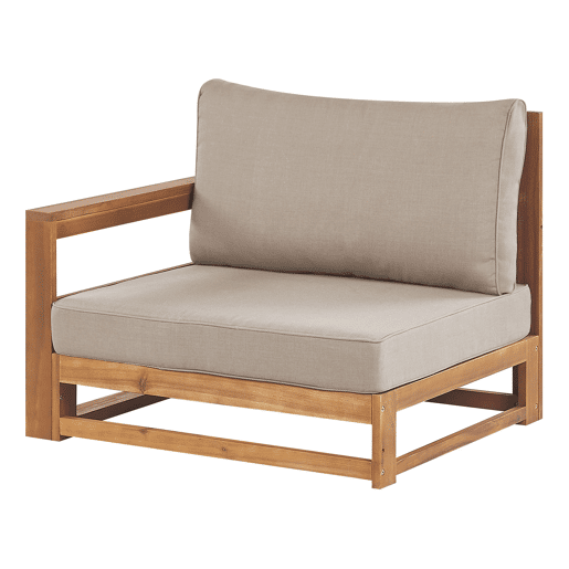 Conjunto de sofás de jardim de canto 5 lugares TIMOR Madeira de Acácia certificada Castanho claro