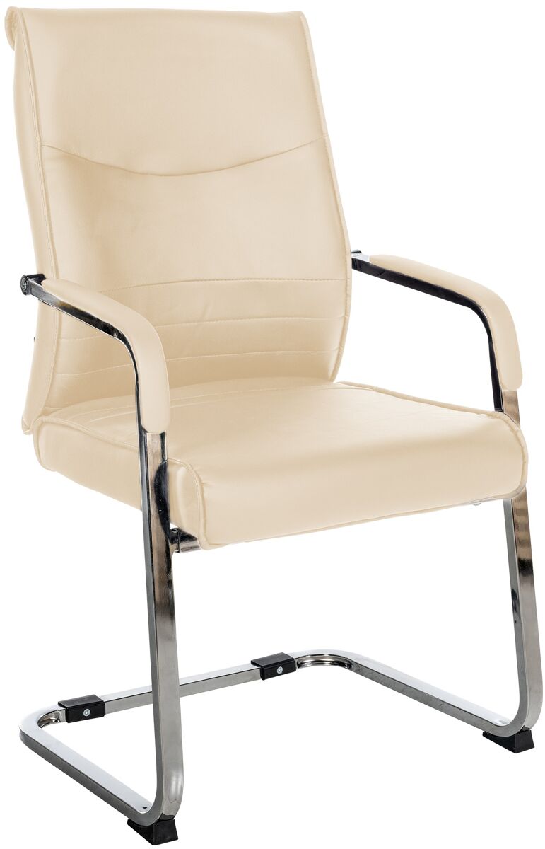 Silla de comedor hobart simil cuero crema 60x55x105 cm