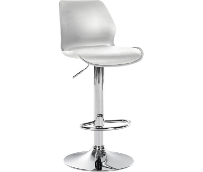 Taburete de bar gilbert plástico blanco 42x39x82 cm