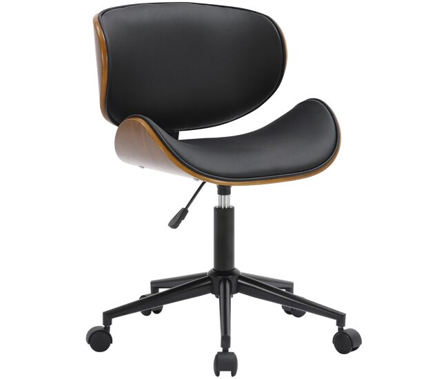 Silla de oficina Sammy Simil cuero Negro 52X52X78 cm