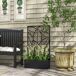 Jardinera con Biombo Metal Outsunny Jardinera con Biombo Metal Outsunny Negro