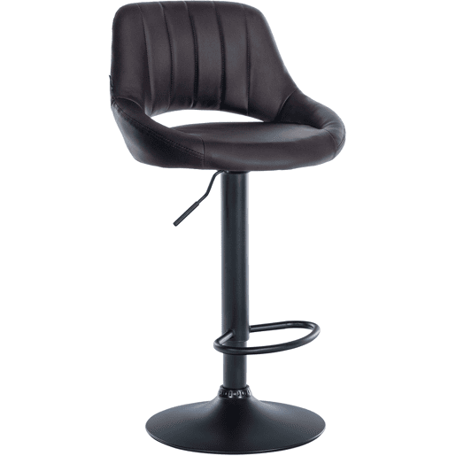 Taburete de bar Milet en polipiel Simil cuero Marrón 48X47X85 cm