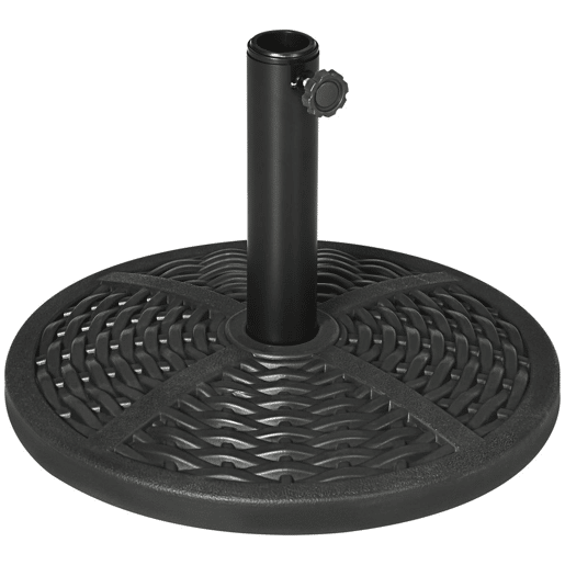 Outsunny Base de Chapéu de Sol Redonda Suporte para Chapéu de Sol Preenchido de Cimento Peso 9,5 kg para Mastros de Chapéu de Sol de Ø3848 mm Preto