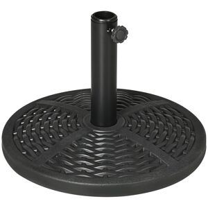 Outsunny Base de Chapéu de Sol Redonda Suporte para Chapéu de Sol Preenchido de Cimento Peso 9,5 kg para Mastros de Chapéu de Sol de Ø3848 mm Preto