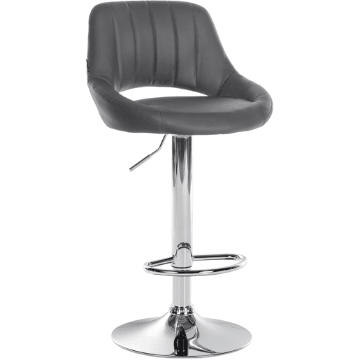 Taburete de bar Milet en polipiel Simil cuero Gris 48X47X85 cm Taburete de bar Milet en polipiel Simil cuero Gris 48X47X85 cm