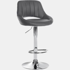 Taburete de bar Milet en polipiel Simil cuero Gris 48X47X85 cm