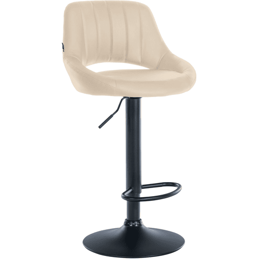 Taburete de bar Milet en polipiel Simil cuero Crema 48X47X85 cm