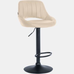 Taburete de bar Milet en polipiel Simil cuero Crema 48X47X85 cm