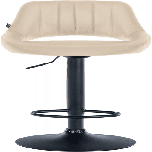 Taburete de bar Milet en polipiel Simil cuero Crema 48X47X85 cm