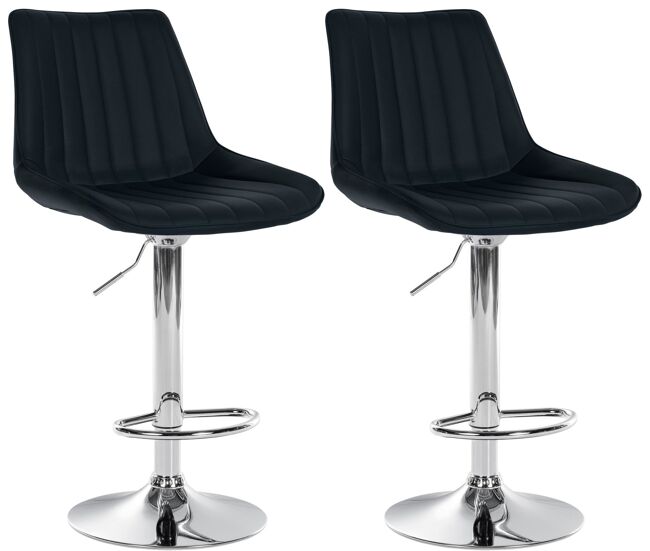 Juego de 2 taburetes de bar toni en polipiel simil cuero negro 50x49.5x91 cm