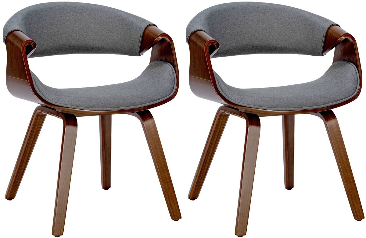set de 2 sillas de comedor foley tela nogalgris 52x62x76 cm