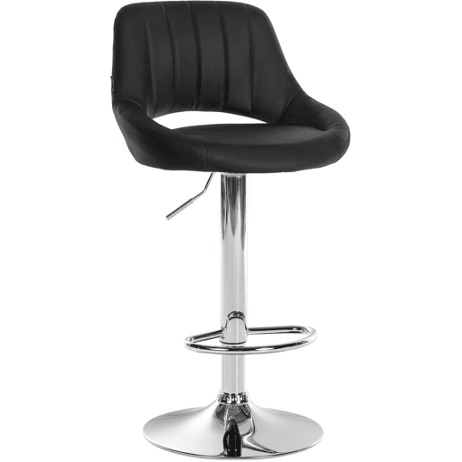 Taburete de bar Milet en polipiel Simil cuero Negro 48X47X85 cm