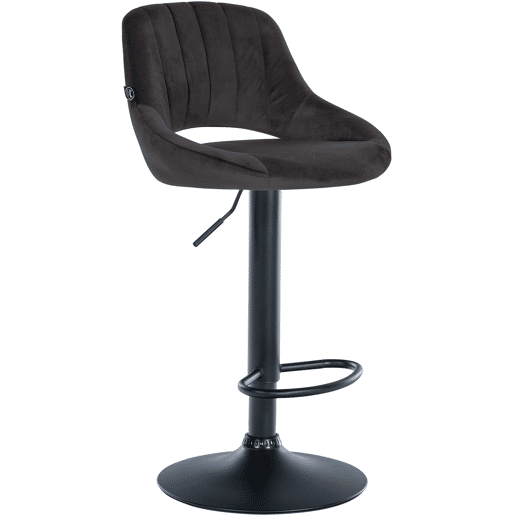 Taburete de bar Milet de terciopelo Negro 48X47X85 cm