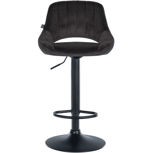 Taburete de bar Milet de terciopelo Negro 48X47X85 cm